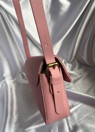 Новая сумка женская розовая пудра багет9 фото