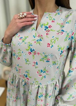 Непревзойденное платье свободного кроя с цветочным принтом, платье мини ( мод 169 )3 фото