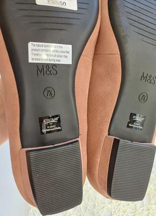 Фірмові marks &amp; spenser туфлі/балетки, у коричневому кольорі, устілка шкіра, розмір 417 фото