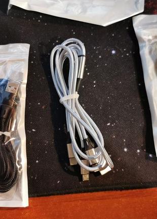 Кабель для зарядки 3 в 1 с type c/iphone/micro usb 4