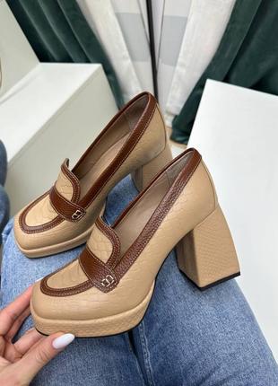 Дизайнерские женские туфли на устойчивом каблуке lopes6 фото