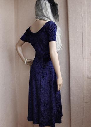 Оксамитова синя вінтажна сукня плаття платье7 фото