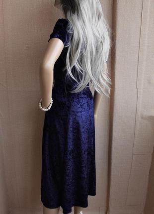 Оксамитова синя вінтажна сукня плаття платье5 фото