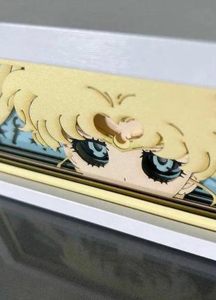 Многослойный ночник лампа с 3d эффектом аниме sailor moon сейлор мун светильник