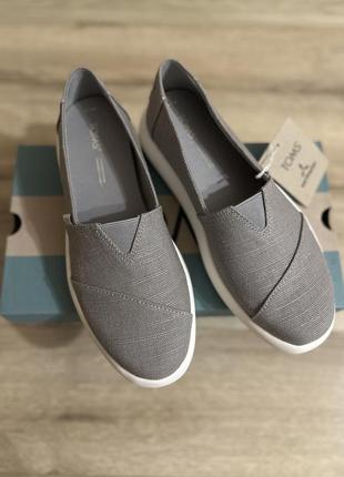 Жіночі сірі сліпони toms alpargata mallow, мокасини toms, cліпони toms