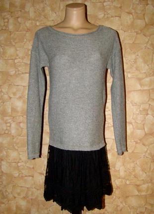 Плаття (туніка)promod комбінація в'язання та гіпюра р.xl