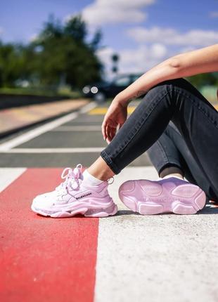 Кросівки balenciaga triple s clear sole pink6 фото