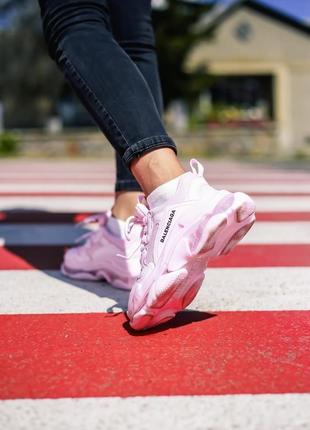 Кросівки balenciaga triple s clear sole pink2 фото