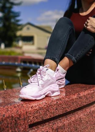 Кросівки balenciaga triple s clear sole pink3 фото