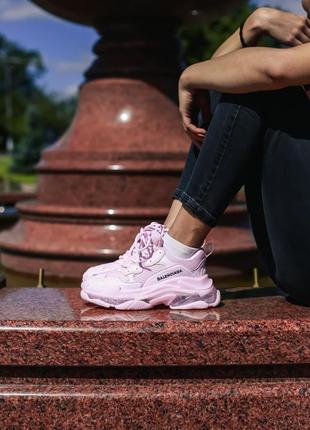 Кросівки balenciaga triple s clear sole pink4 фото