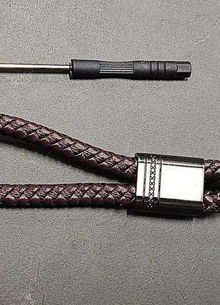 Кожаный плетеный брелок для автомобильных ключей универсальный, брелок с кожаным ремешком для ключей от дома5 фото