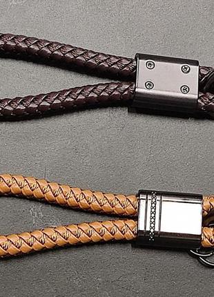 Кожаный плетеный брелок для автомобильных ключей универсальный, брелок с кожаным ремешком для ключей от дома7 фото