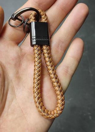 Кожаный плетеный брелок для автомобильных ключей универсальный, брелок с кожаным ремешком для ключей от дома10 фото