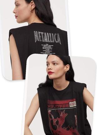 Брендовая эксклюзивная футболка оригинал h&m metallica батал