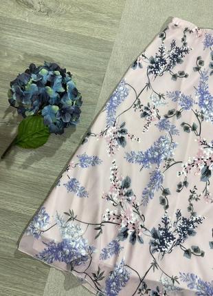 Шикарная шифоновая юбка в цветочный принт.3 фото