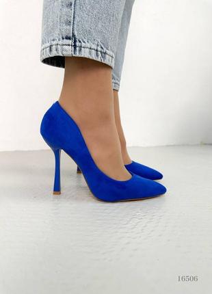Жіночі туфлі сині2 фото