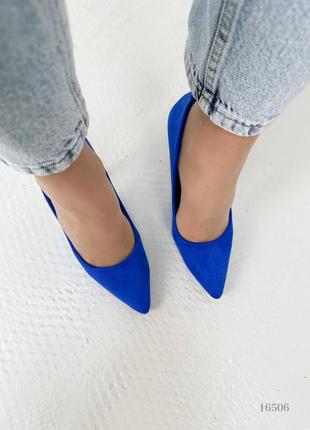 Жіночі туфлі сині5 фото