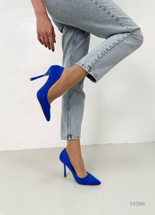 Жіночі туфлі сині9 фото