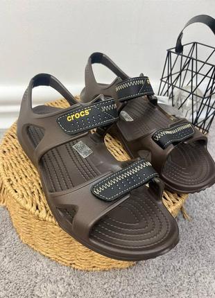 Мужские сандалии кроксыcrocs swiftwater river sandal чёрные зеленые3 фото