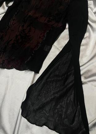 Готическая блуза с клешными рукавами винтаж вампирская4 фото