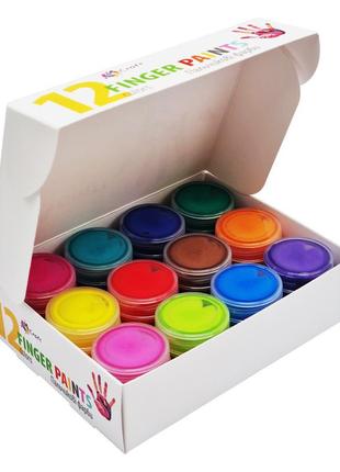 Набор пальчиковых красок, 12 цветов по 20 мл, fs2 фото
