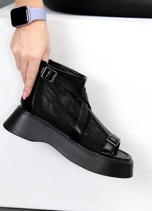 Ультра модні чорні літні черевики люкс колір в асортименті8 фото
