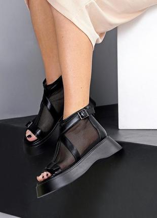 Ультра модные черные летние ботинки люкс цвет в ассортименте2 фото