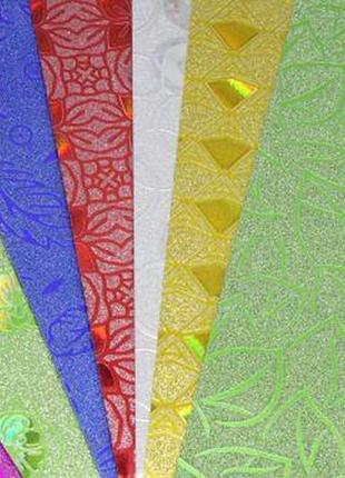 Набір кольорового картону "глітерні візерунки", 8 аркушів2 фото