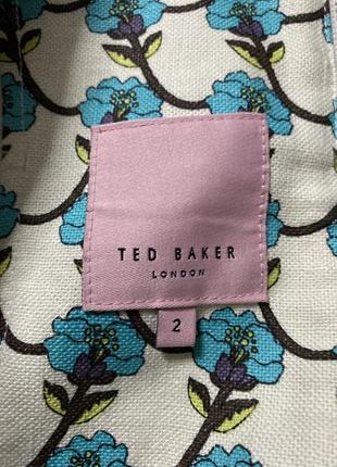 Лляний плащ у квітковий принт льон ted baker, xs-s5 фото