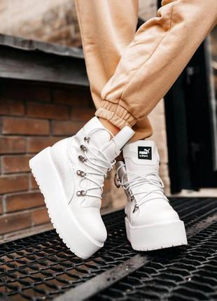 Кроссовки puma x fenty by rihanna sneaker boot “white”4 фото