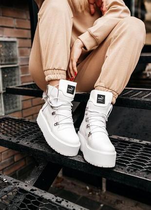 Кроссовки puma x fenty by rihanna sneaker boot “white”8 фото