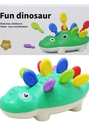 Іграшка "сортер динозавр" кольори та цифри