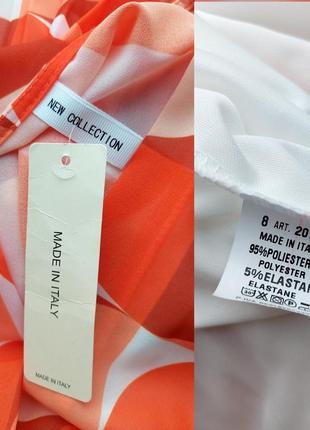 Платье миди длинное оранжевое плиссированное плиссе с геометрическим принтом italy 🇮🇹10 фото