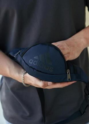 Поясна сумка(бананка) adidas 1000d синя чорне лого `ps`4 фото