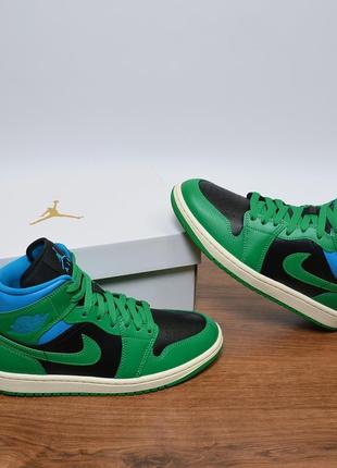 Nike air jordan 1 mid lucky green кроссовки оригинал