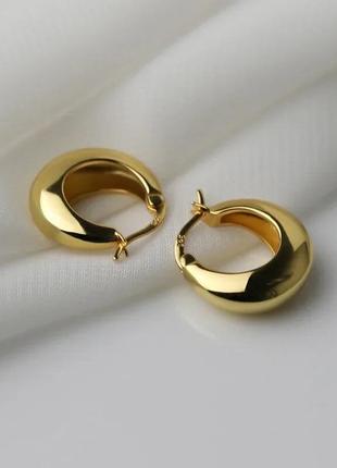 Сережки кольца золото классика
