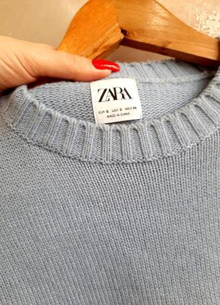 Zara небесно-голубой свитер из смесовой шерсти9 фото