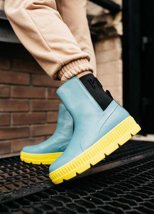 Женские ботинки puma by rihanna chelsea sneaker boot “sterling blue/black/limaede”4 фото