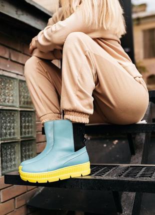 Женские ботинки puma by rihanna chelsea sneaker boot “sterling blue/black/limaede”3 фото