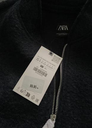 Куртка бомбер zara оверсайз xs/s чорна блакитна8 фото