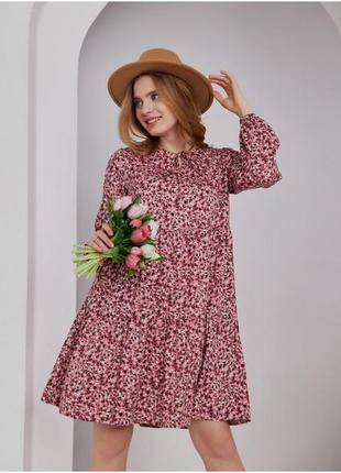 Короткое платье в цветочный принт 3852