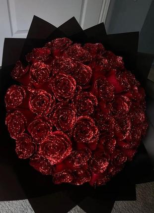 Букет из атласной ленты роз декоративный цветы из атласной ленты подарок девушке маме сестре прочих2 фото