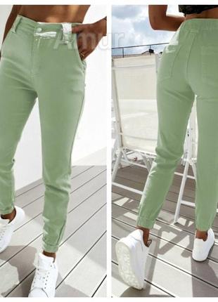 Штани жіночі джинсові стильні молодіжні літні стильні облягаючі великих розмірів 50-56 арт 8033 фото