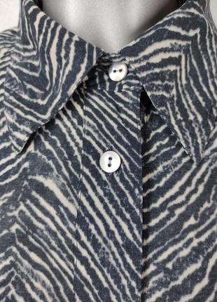 Блуза part two рубашка женская черно-белая рисунок зебра с перламутровыми пуговицами из вискозы6 фото