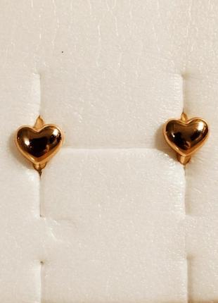 Сережки  дитячі сердечко xuping  діаметр 10 мм.1 фото