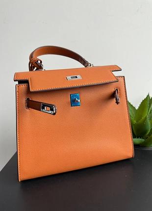Сумка кожаная в стиле hermes kelly  25 см