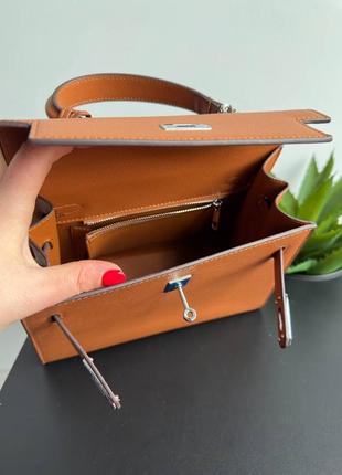 Сумка кожаная в стиле hermes kelly  25 см4 фото