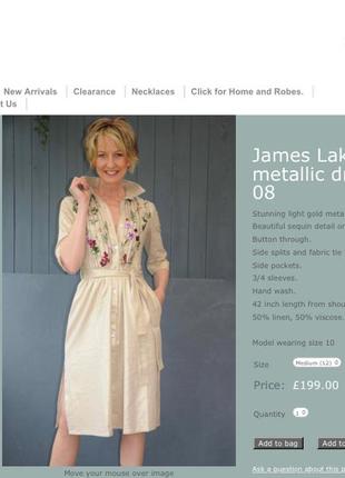 Нарядное льняное платье миди с вышивкой от james lakeland1 фото