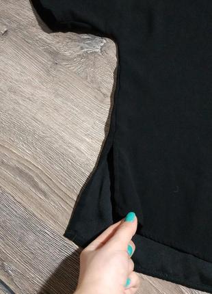 Чорна шифонова футболка з розрізами з боків new look2 фото