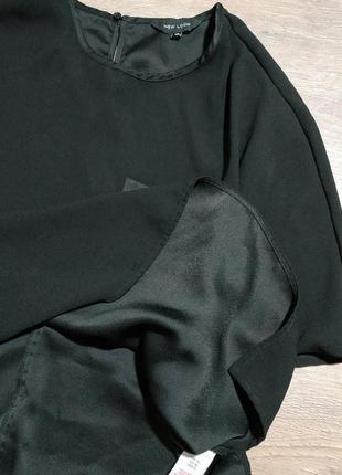 Чорна шифонова футболка з розрізами з боків new look6 фото